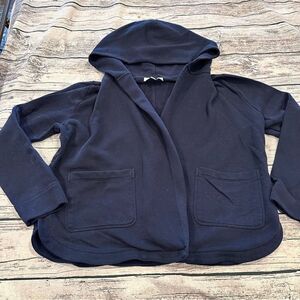 LOFT Deep Blue Open Hooded French Terry Cardigan Size Medium